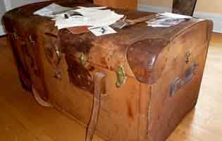 Antique leather trunk 